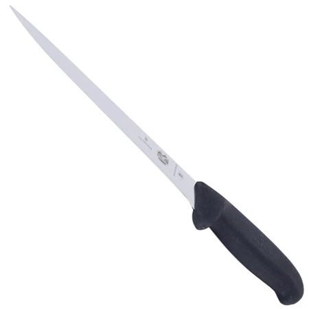 Victorinox Fillet Fishing Knife, 8" Straight, Flexible Blade, Black Fibrox Pro Handle