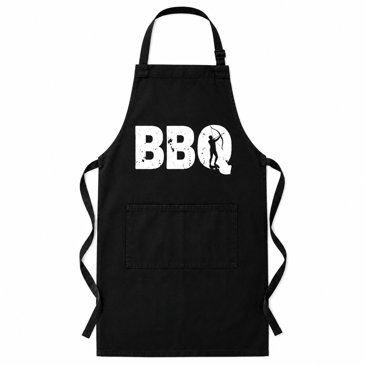 BBQ Apron (Black Apron/White Logo) - 34"L x 30"W