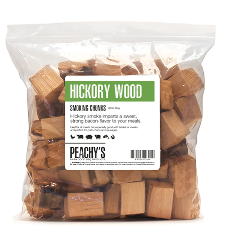 Peachy's Hickory Wood Chunks, 300 ci Bag