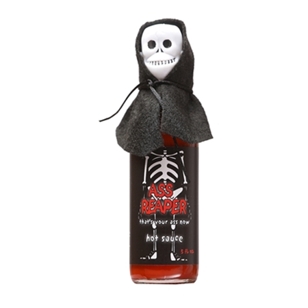 Ass Reaper Hot Sauce with Skull Cap and Cape 5 oz.