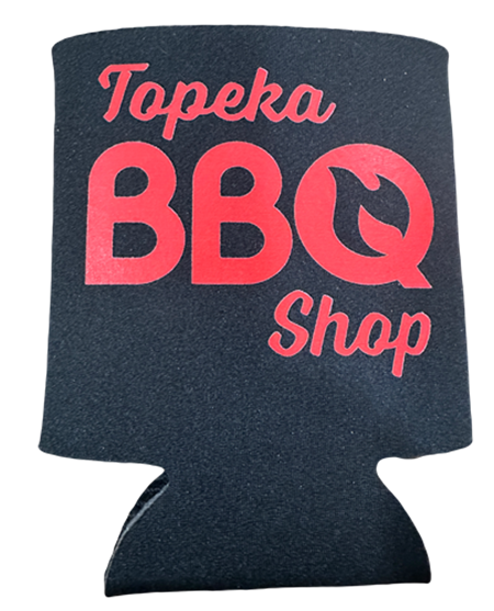 Topeka BBQ Shop Black 12 oz. Can Koozie