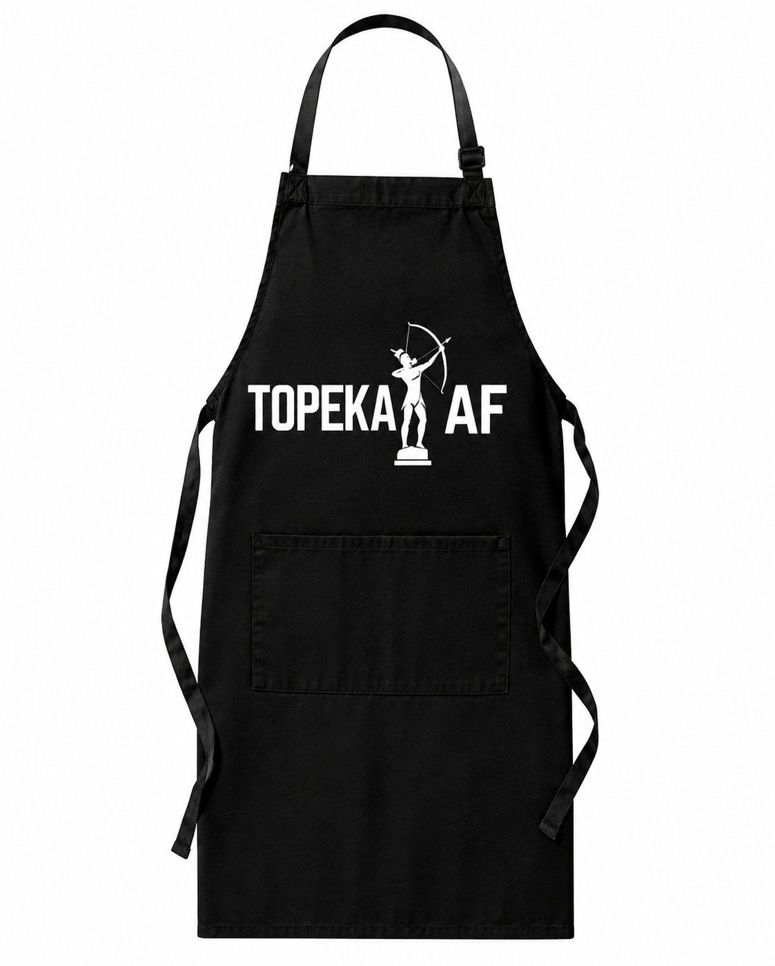 Topeka AF Apron Black Apron/White Logo) - 34"L x 34"W