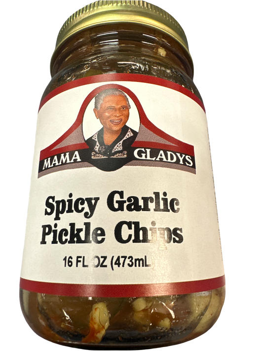 Mama Gladys Spicy Garlic Pickle Chips 16 oz.