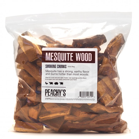 Peachy's Mesquite Wood Chunks, 300 ci Bag