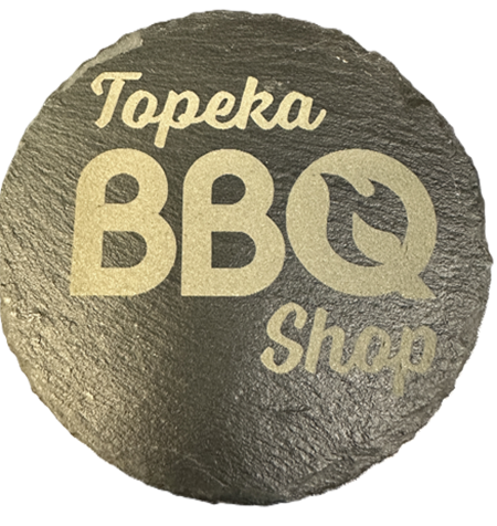 Topeka BBQ Shop Slate Coaster (Round)